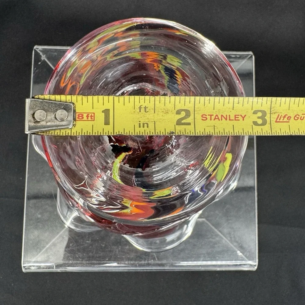 Mouth Blown Confetti‎ Glass Handmade Whimsical Candy Bowl 4